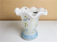 Fenton Glass French Opalescent Flared Ruffle Vase