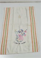 Vintage Embroidered tea towel