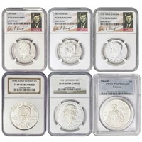 1976-2004 [6] US Varied Silver Coinage PCGS/NGC