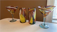 Confetti Swirl Martini and Tumbler Glasses. 4