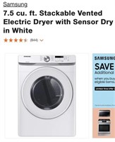 Samsung 7.5cu Ft Electric Stackable Dryer