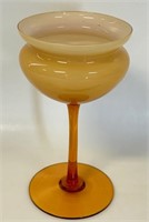 PRETTY CARAMEL GLASS FLOATING CANDLE HOLDER