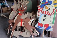Reindeer & Snowman Yard Decorations