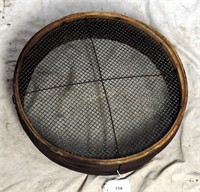Antique Bentwood Galvanized 1/4 Sifting Sieve