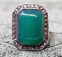 STERLING GREEN RING