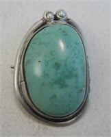 Navajo SS Turquoise Pin - Tested