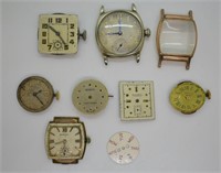 9 pcs. Antique Watch Movements & Parts