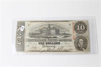 1863 CONFEDERATE TEN DOLLAR BILL