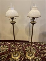 Brass & Glass Floor Lamps (2)