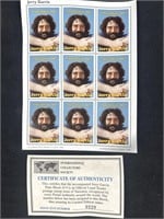 Jerry Garcia stamps with certificate of
