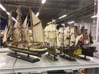 4 wooden model ships/boats. Reliance, hms