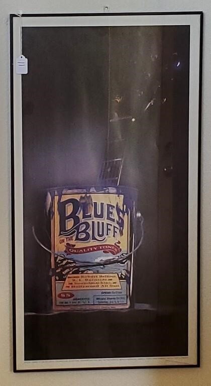 Framed Vintage Blue Bluff Advertisement Poster