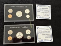 1955, 1956, US Silver Proof Sets in Hard Plastic