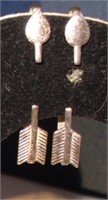 Vintage Sterling Arrow Screw Back Earrings