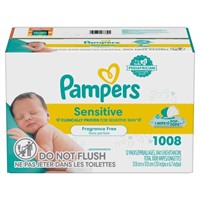 Pampers Sensitive Baby Wipes 12X Flip-Top Packs
