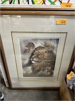 LARGE FRAMED LION PIC / PRINT