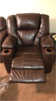 Brown leather recliner