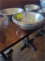 ASSORTED SS MIXING BOWLS (3) 15" (7) 13"