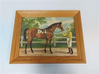 Horse Racing Art Wall Hanging B. Way