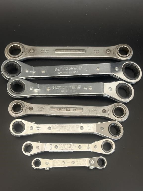 (7) Craftsman Closed End Ratchet Standard Wrenches