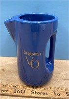 Vintage Seagram's Ceramic Pitcher (7"H)