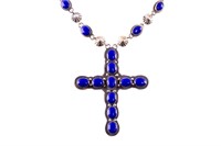 Armand American Horse Lapis Lazuli Cross Necklace