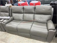 Scratch and dent leather double reclining sofa