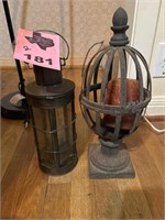 Oil Lantern & Cast Iron Candle Holder