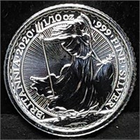 2020 Great Britain 1/10oz Silver Britannia Gem BU