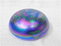 VTG art glass 5 1/2" dia glass paperweight