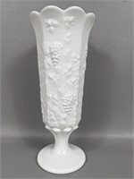Westmoreland Milk Glass Grapes & Leaves Vase