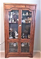 Lighted Hutch with Beveled Glass Doors