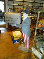 Vintage Wooden Uncle Sam Mailbox Stand and Mailbox