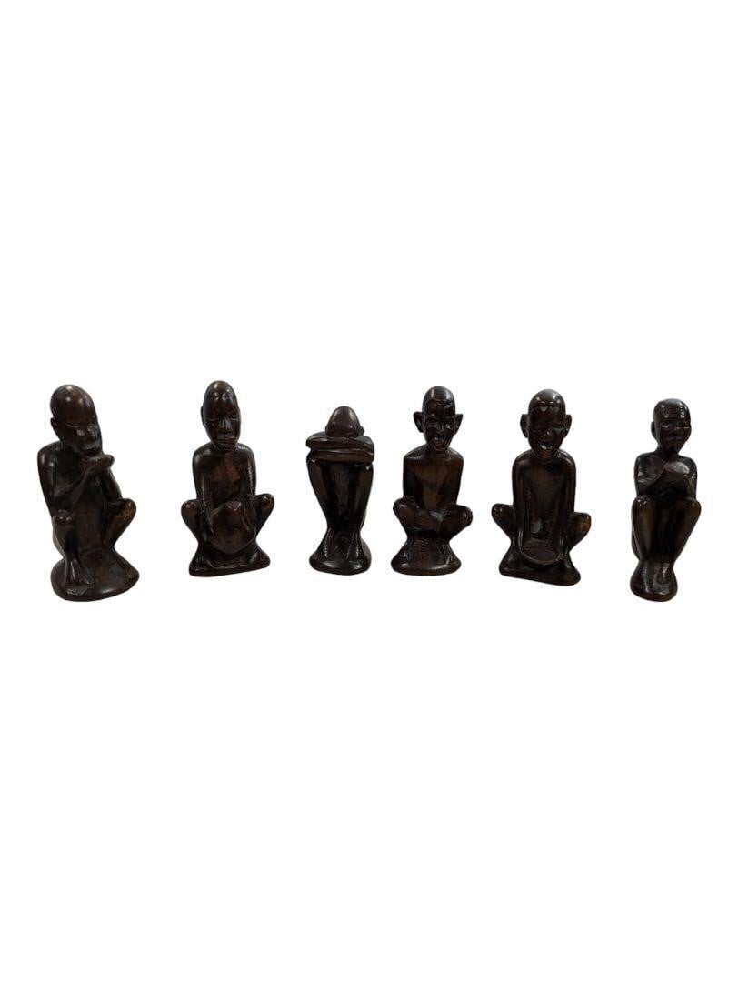 6 Different Hand Carved Wooden African Sculptures
