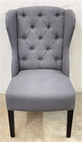 Tufted Wingback Chair w/ Nailhead Trim Detail