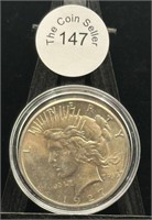 1927 Peace Dollar No Mint Mark UNC