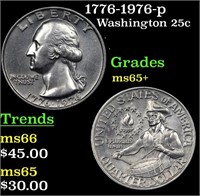 1776-1976-p Washington Quarter 25c Grades GEM+ Unc