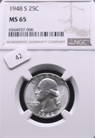 1948 S NGC MS65 WASHINGTON QUARTER