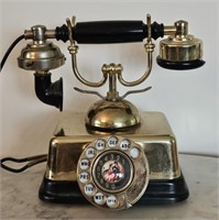 Vintage Rotary Telephone w/ 4 Prong Plug