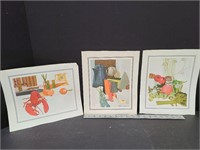 3 D. Cunningham Vintage Kitchen Prints
