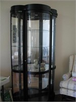 6ft Plus, lighted, glass-bowfront Curio cabinet