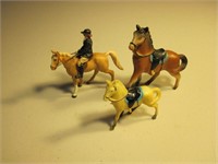 3 Plastic Horse Figurines