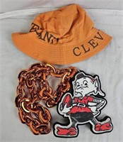 Cleveland Browns Bucket Hat & Brownie Chain