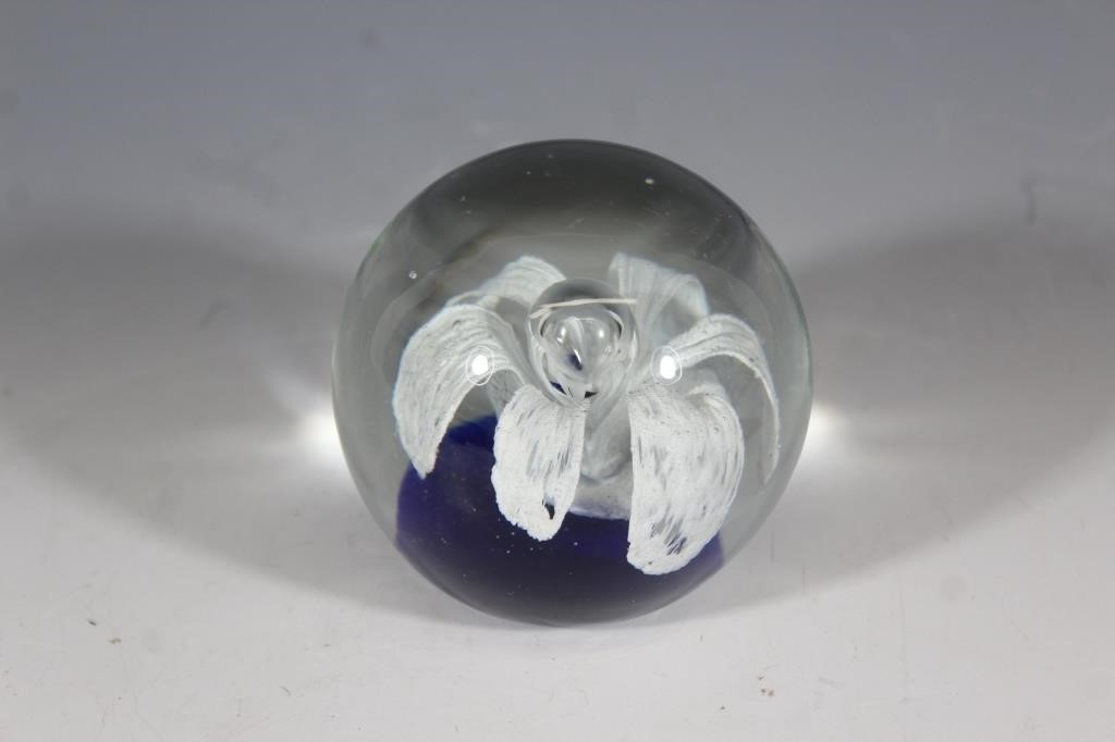 Vintage Glass Paperweight - unmarked