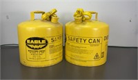 Pair of Eagle 5 Gal Yellow Metal Diesel Cans