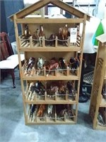 Breyer Horse Stall Display/Shelf Unit and Horses