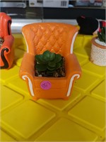 Orange chair plant