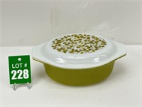 Vintage Olive Green Pyrex Casserole Dish
