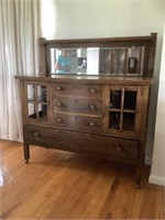 Antique Tiger Oak sideboard cabinet