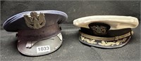 (2) AIR FORCE AND NAVY DRESS HATS